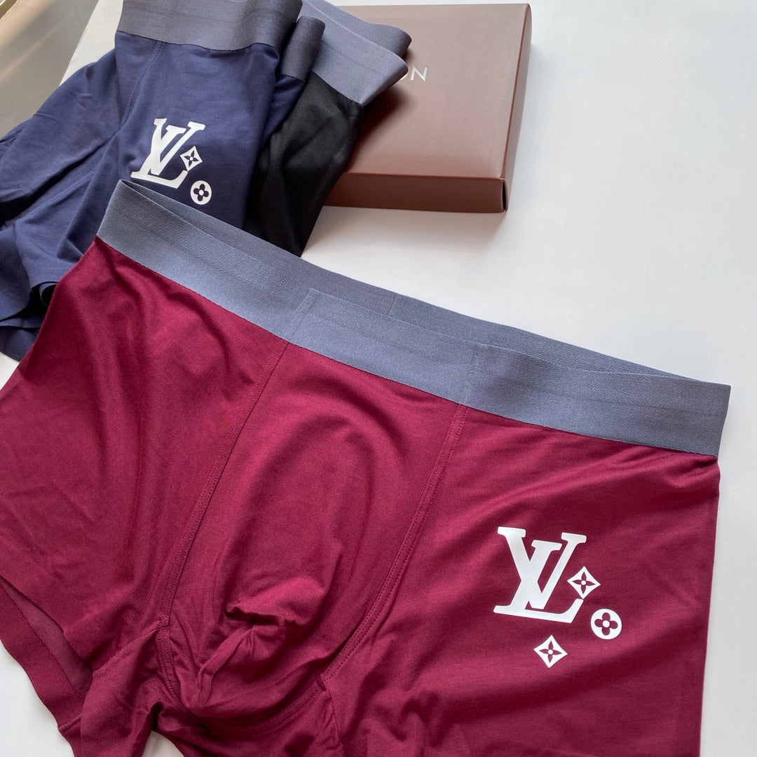 Louis Vuitton Teal Grey Navy Large Outline Motif Boxer Briefs, image 6