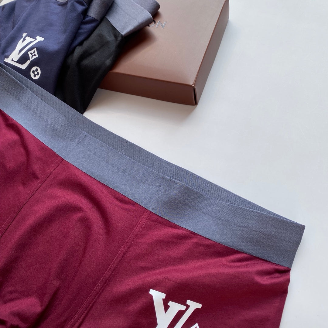 Louis Vuitton Teal Grey Navy Large Outline Motif Boxer Briefs, image 8