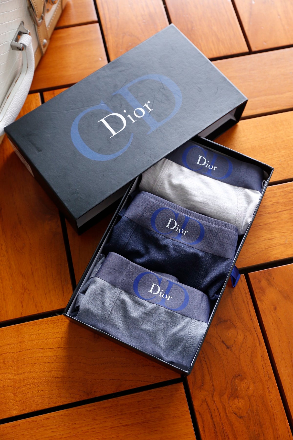 Dior White Narrow Dark Waist Boxer Briefs, image 2