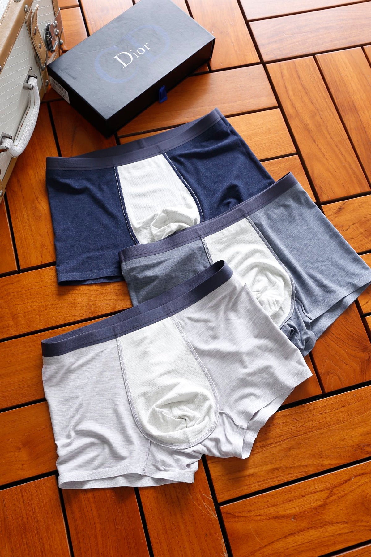 Dior White Narrow Dark Waist Boxer Briefs, image 8