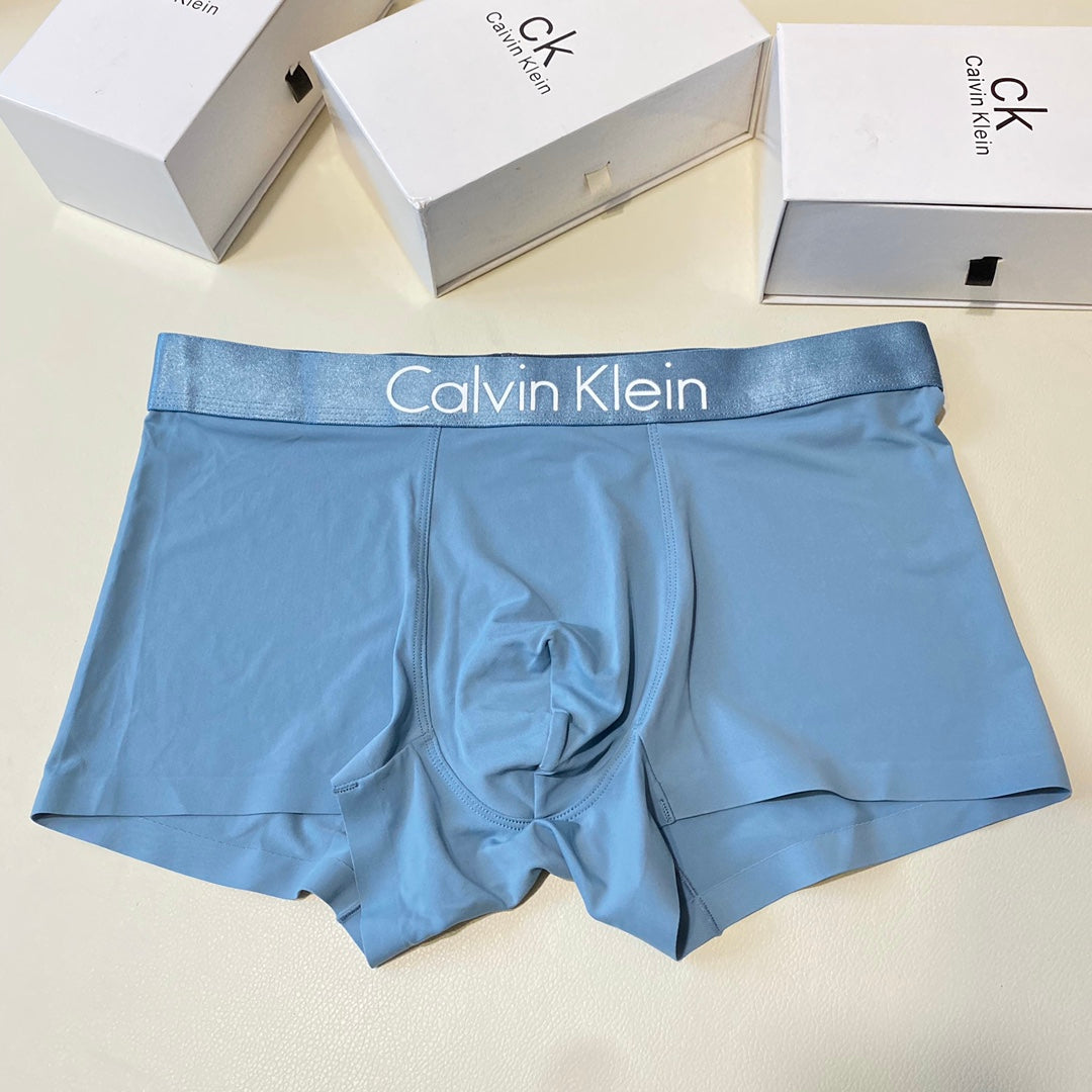 Calvin Klein Blue Grey Stacked Trunks Boxer Briefs, image 9