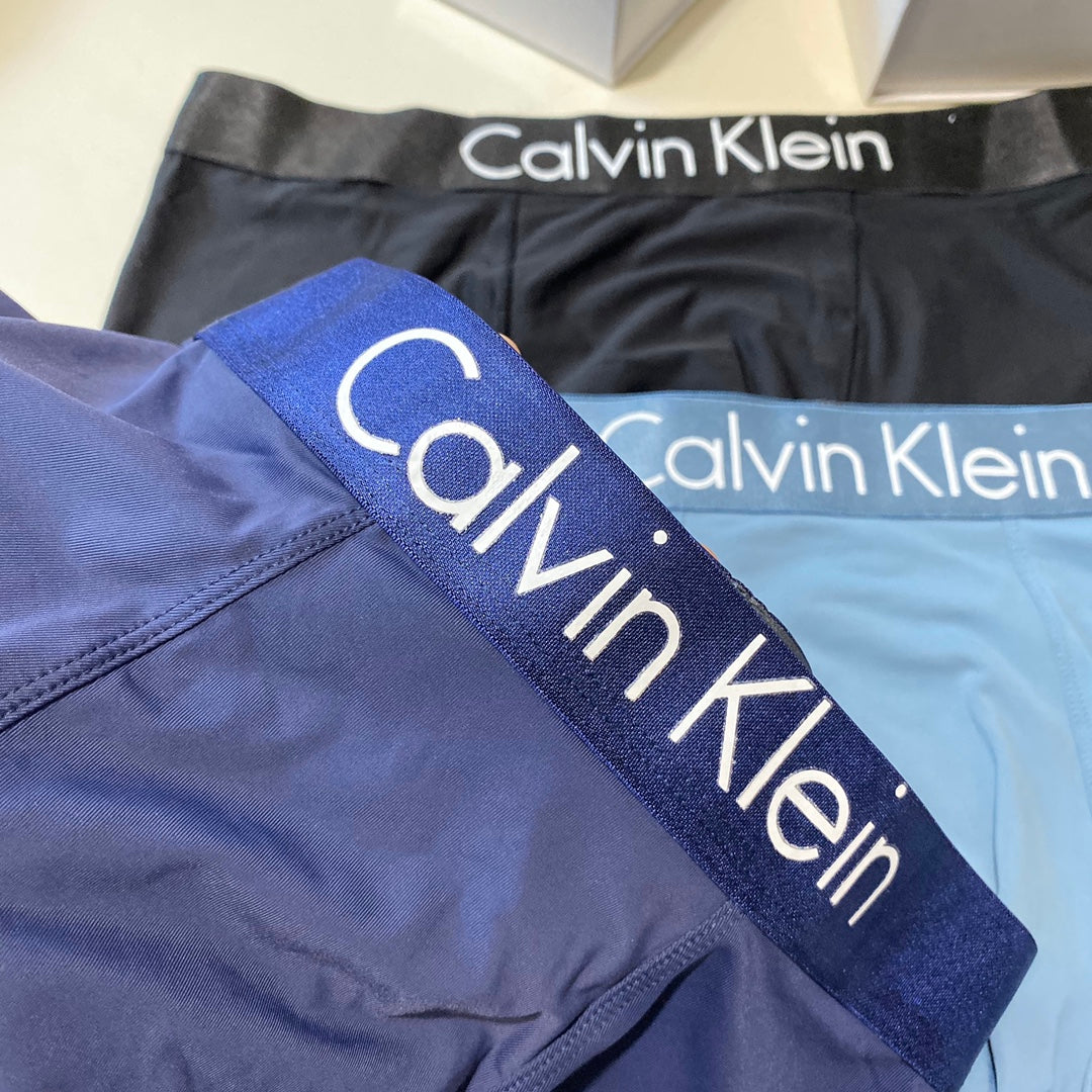 Calvin Klein Blue Grey Stacked Trunks Boxer Briefs, image 6
