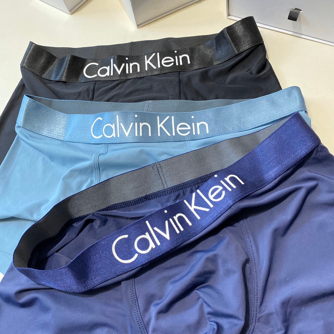 Calvin Klein Blue Grey Stacked Trunks Boxer Briefs, image 5