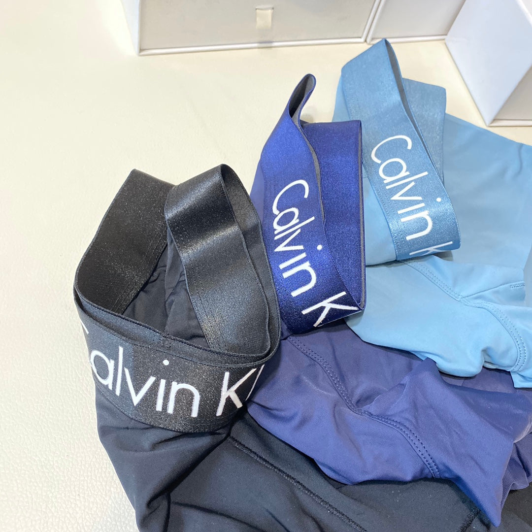 Calvin Klein Blue Grey Stacked Trunks Boxer Briefs, image 3