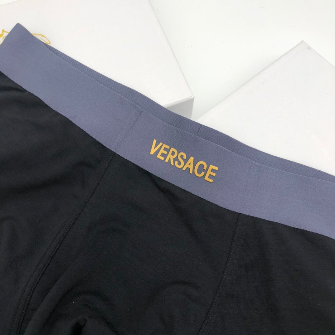 Versace Black Burgundy Navy Small Gold Ring Boxer Briefs, image 8