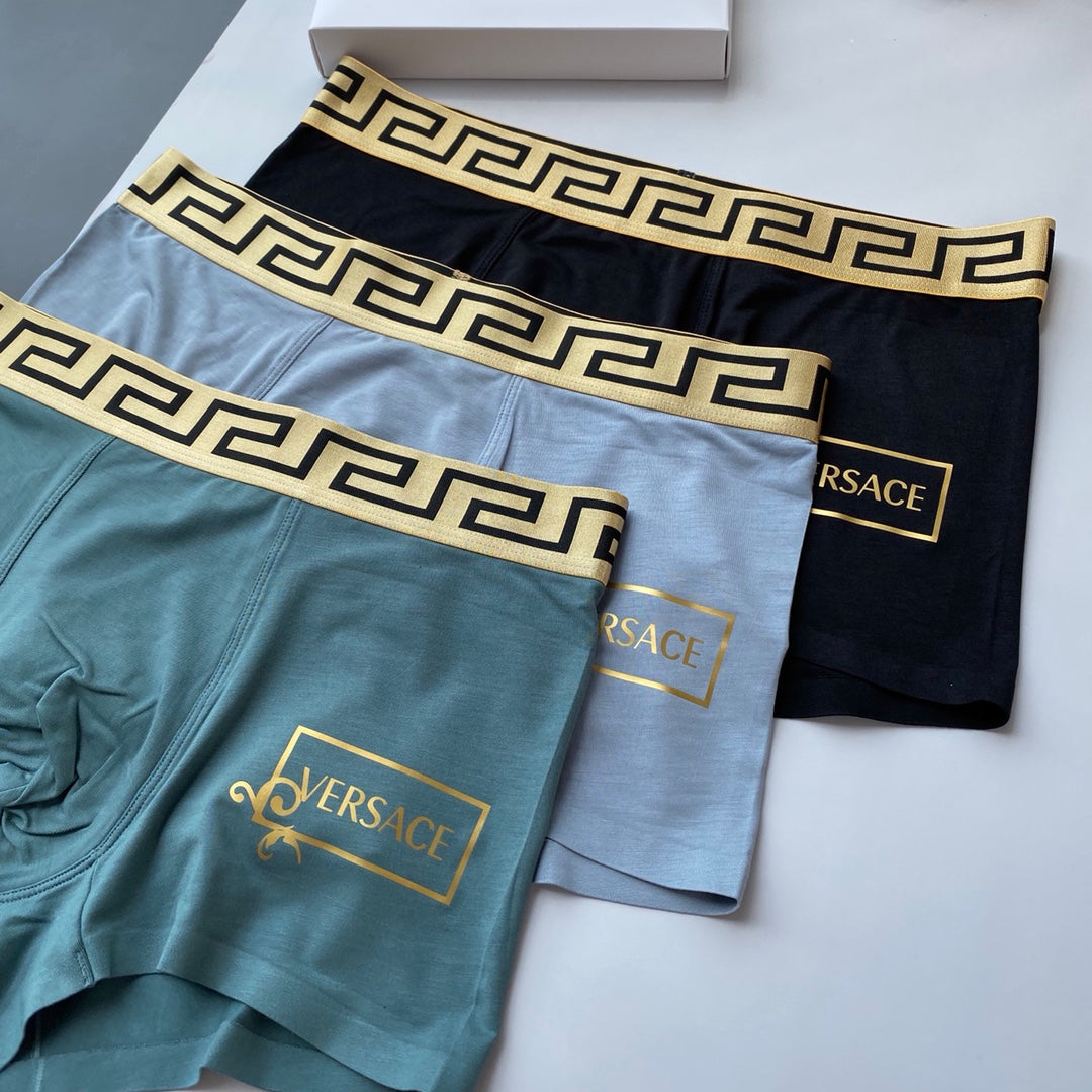 Versace Blue Black Gold Key Fronts Boxer Briefs, image 4