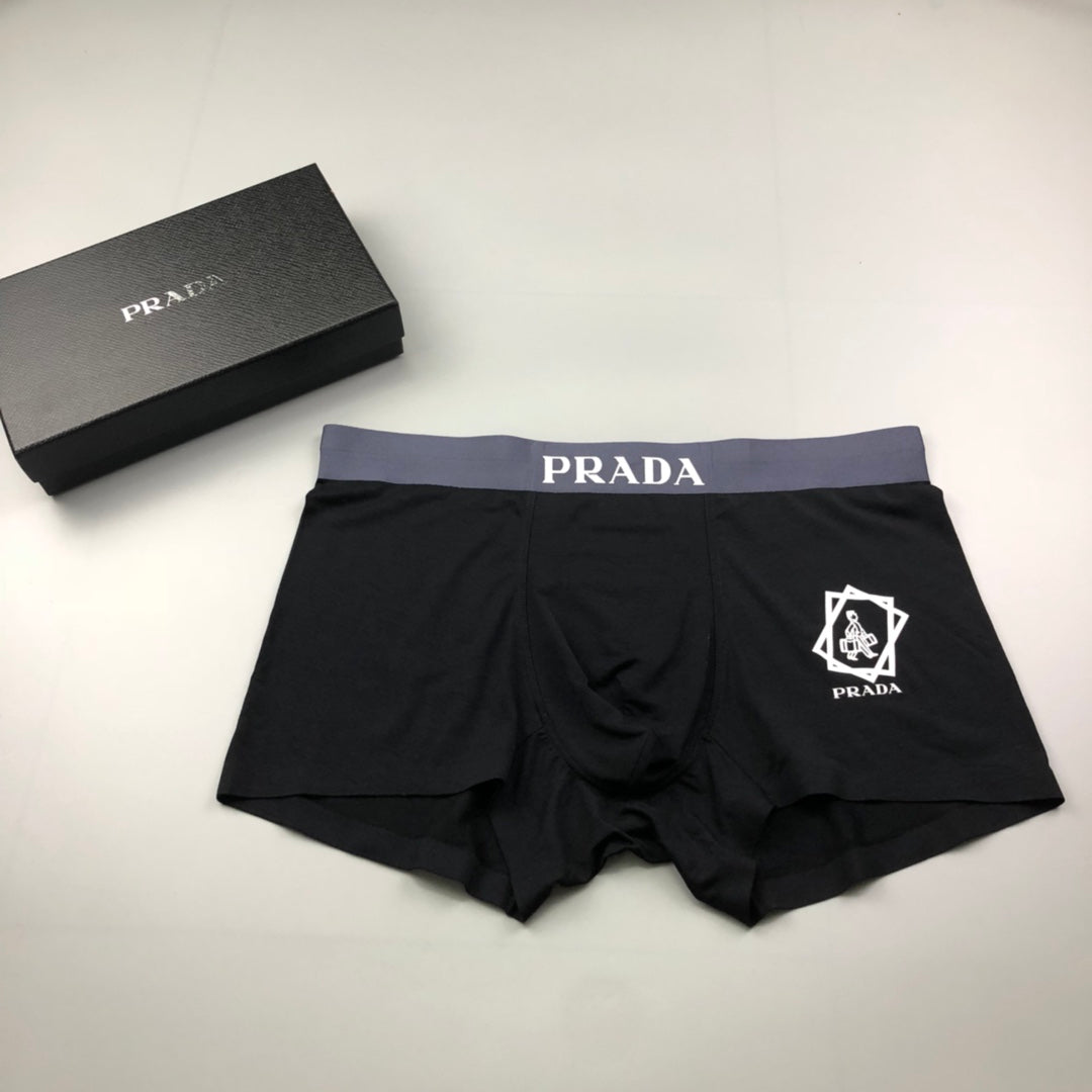 Prada Black White Crest Motif Boxer Briefs, image 1