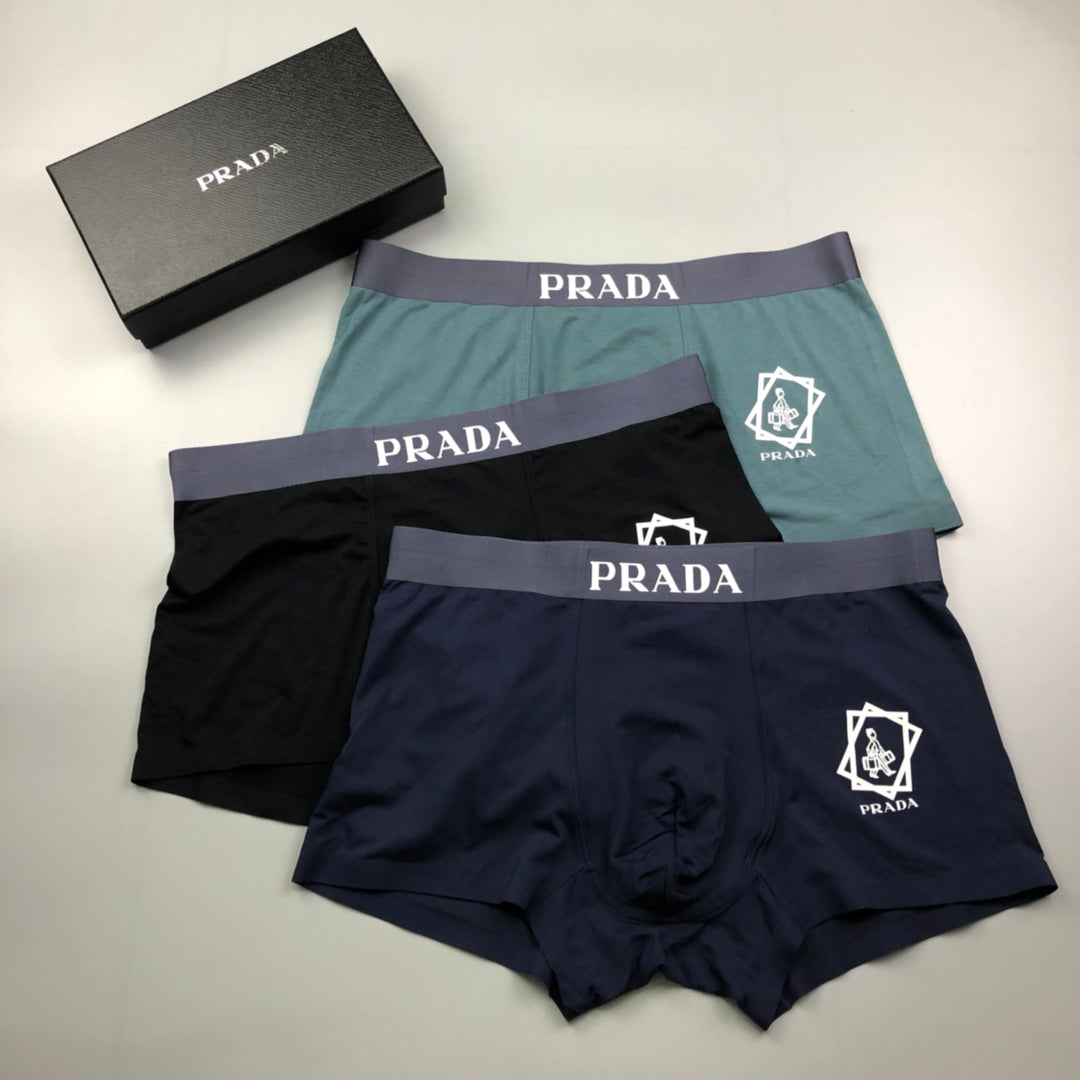 Prada Black White Crest Motif Boxer Briefs, image 6