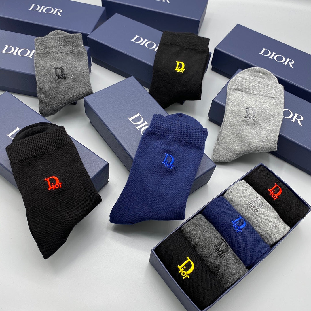Dior Blue Grey Black Small Colour Letters No-Show Socks, image 4