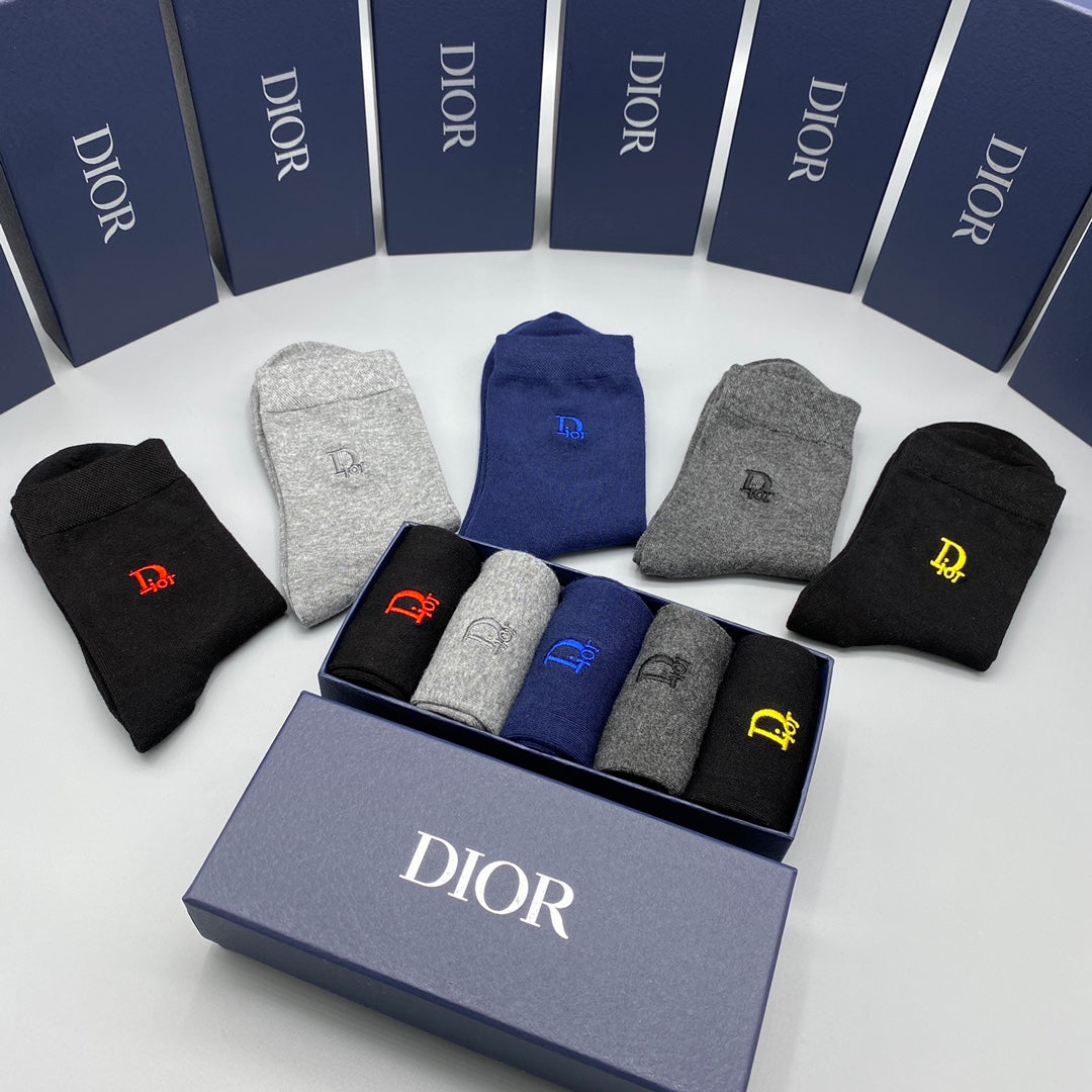 Dior Blue Grey Black Small Colour Letters No-Show Socks, image 8