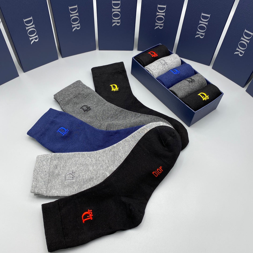 Dior Blue Grey Black Small Colour Letters No-Show Socks, image 7