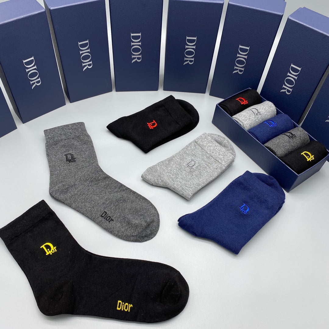 Dior Blue Grey Black Small Colour Letters No-Show Socks, image 9