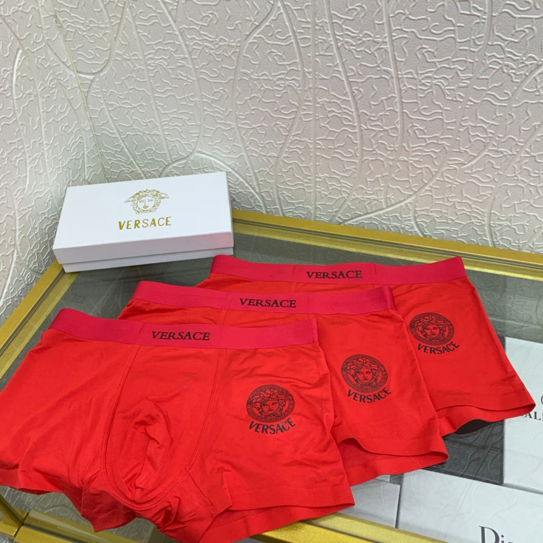 Versace Red Small Round Face Boxer Briefs, image 4
