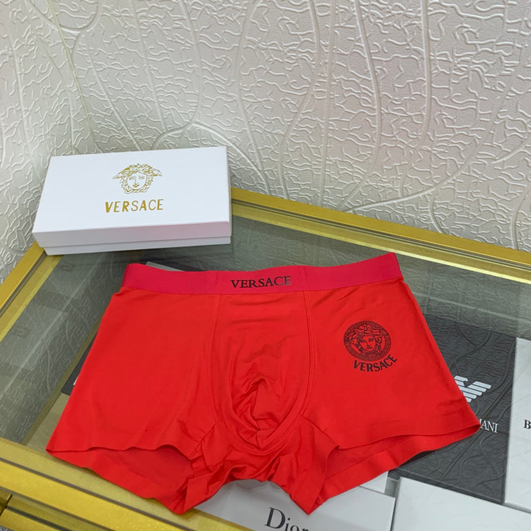 Versace Red Small Round Face Boxer Briefs, image 1