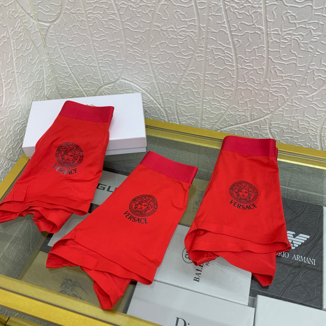 Versace Red Small Round Face Boxer Briefs, image 5