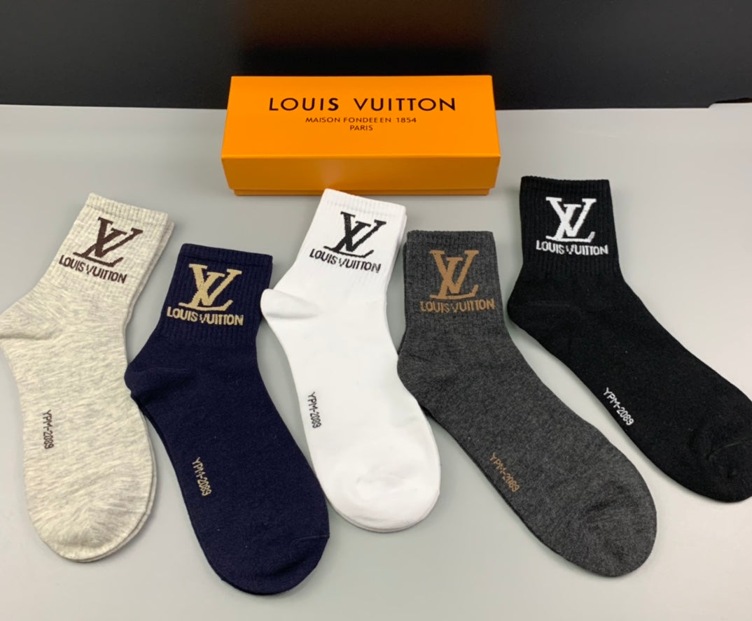 Louis Vuitton Neutral Large Footbed Monograms No-Show Socks, image 2