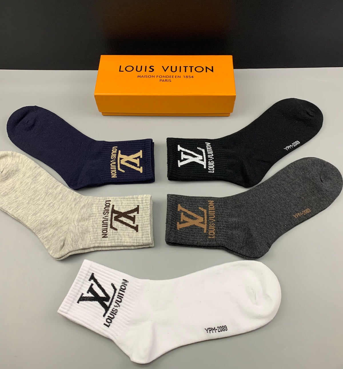 Louis Vuitton Neutral Large Footbed Monograms No-Show Socks, image 3