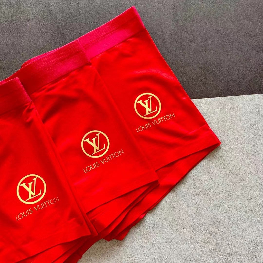 Louis Vuitton Red Small Gold Floral Motifs Boxer Briefs, image 7