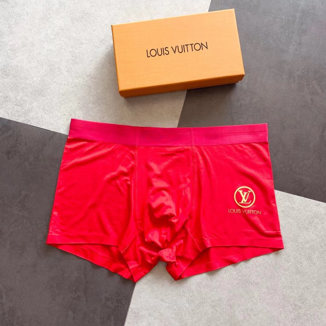 Louis Vuitton Red Small Gold Floral Motifs Boxer Briefs, image 4