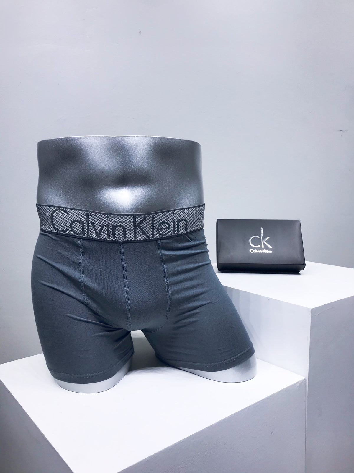 Calvin Klein Navy Raised Waist Display Boxer Briefs, image 2