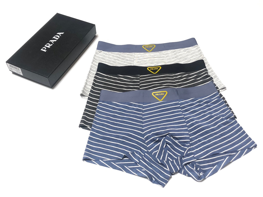 Prada Boxed Narrow Stripe Triangle Boxer Briefs, image 3