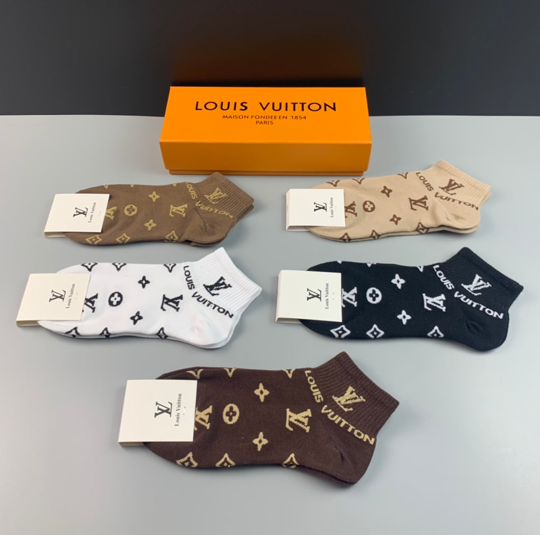 Louis Vuitton Earthy Cream Repeated Monogram Ankle Socks, image 2