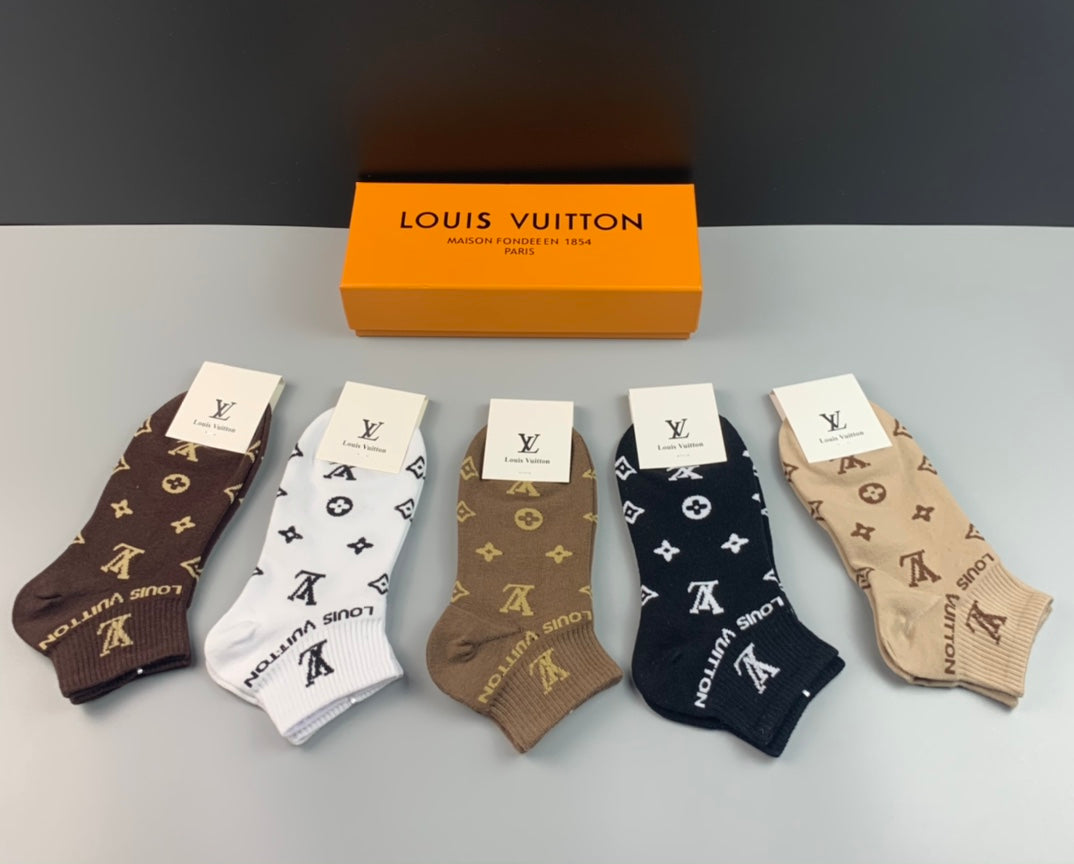 Louis Vuitton Earthy Cream Repeated Monogram Ankle Socks, image 1