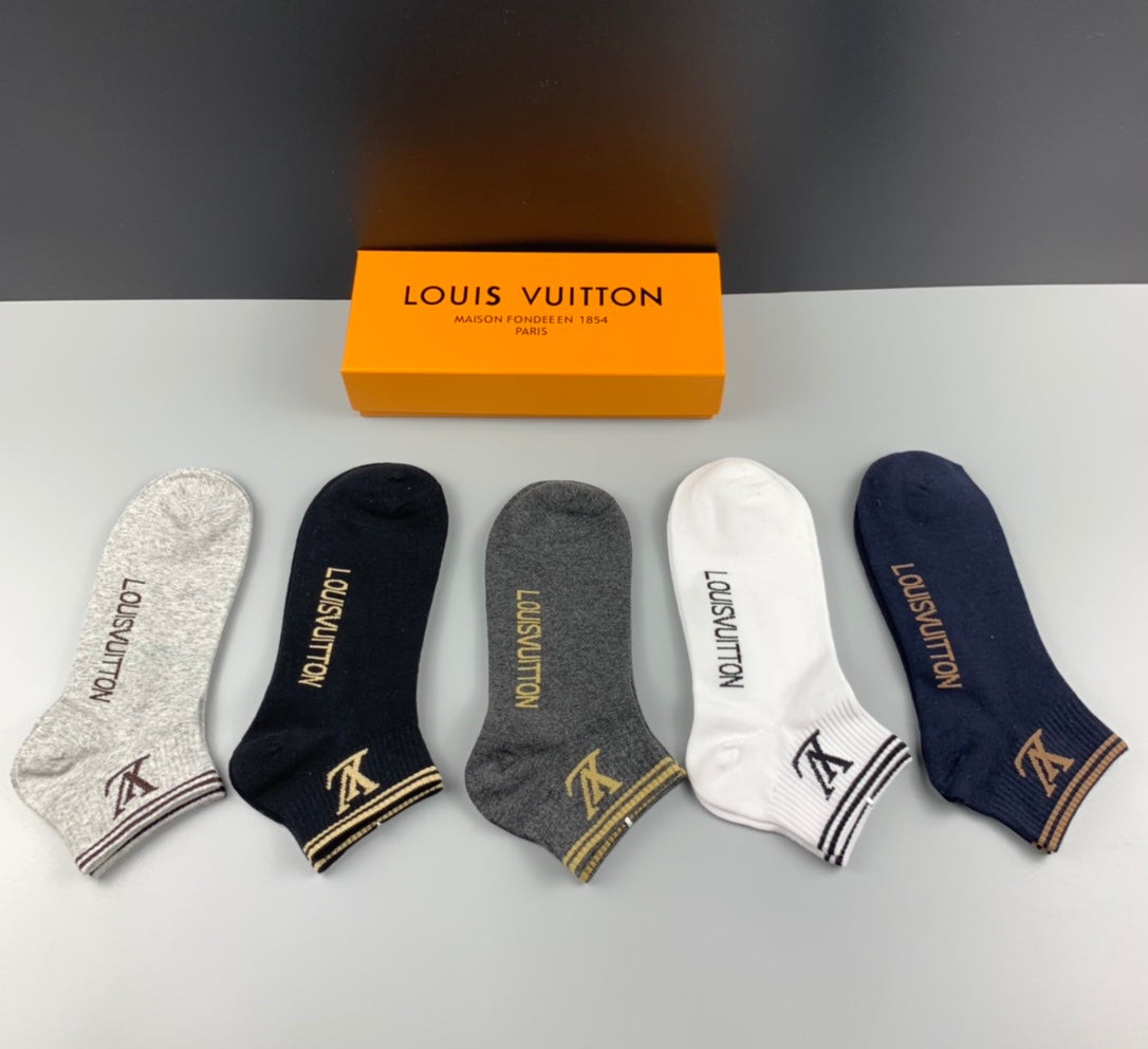 Louis Vuitton Neutral Small Monogram Ankle Ankle Socks, image 1