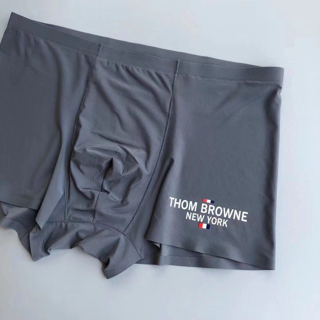 Thom Browne Blue Grey Black White Leg Lettering Boxer Briefs, image 5