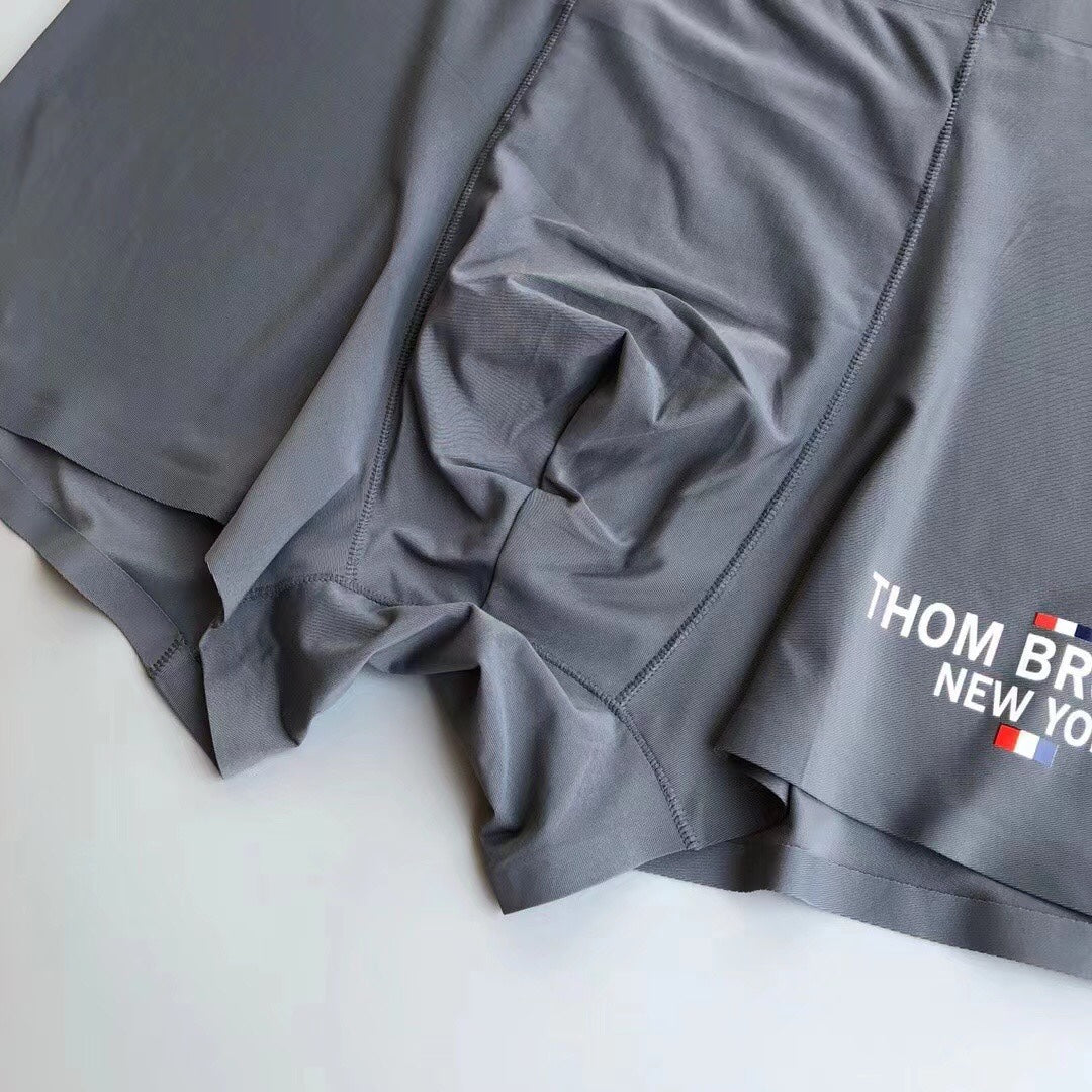 Thom Browne Blue Grey Black White Leg Lettering Boxer Briefs, image 8