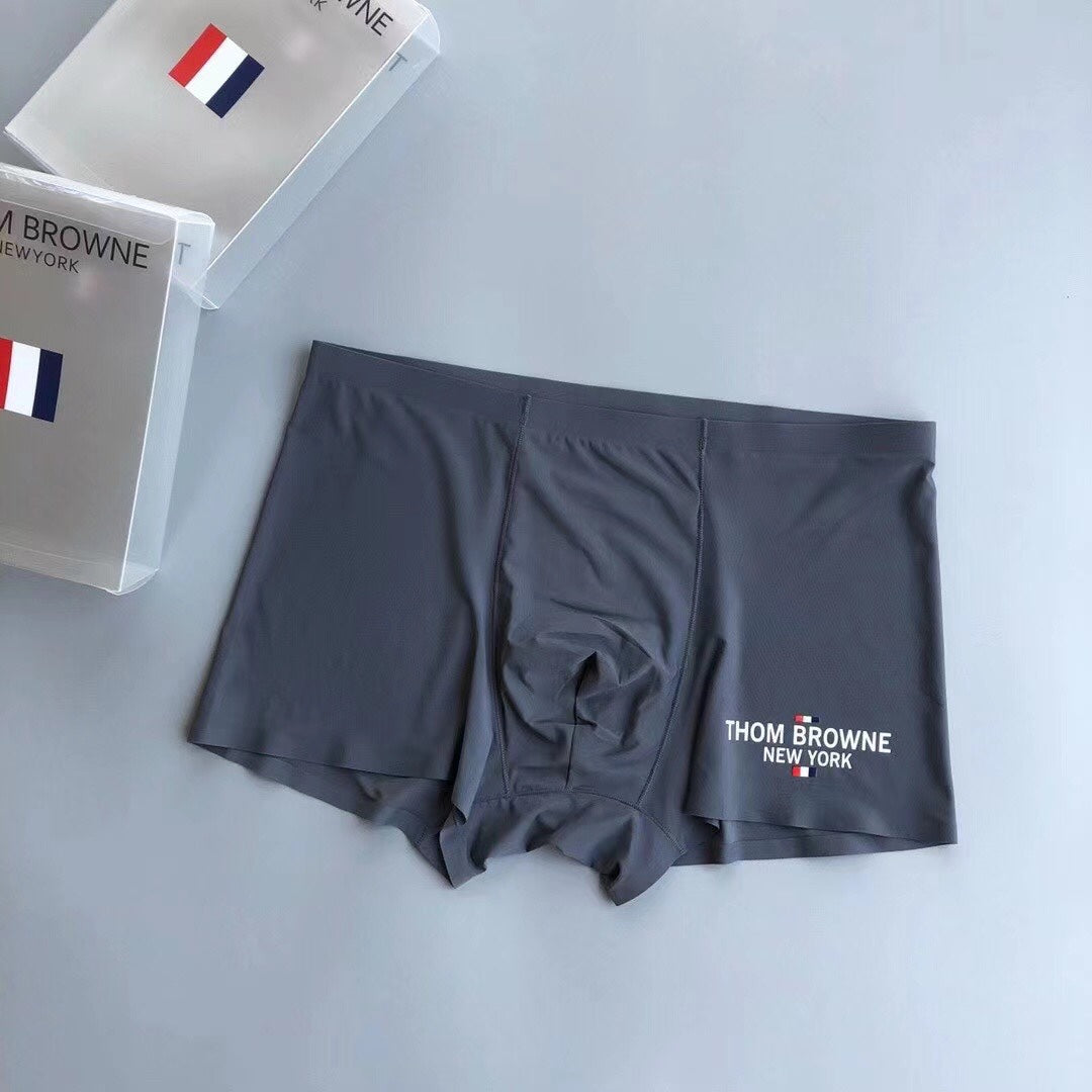 Thom Browne Blue Grey Black White Leg Lettering Boxer Briefs, image 4