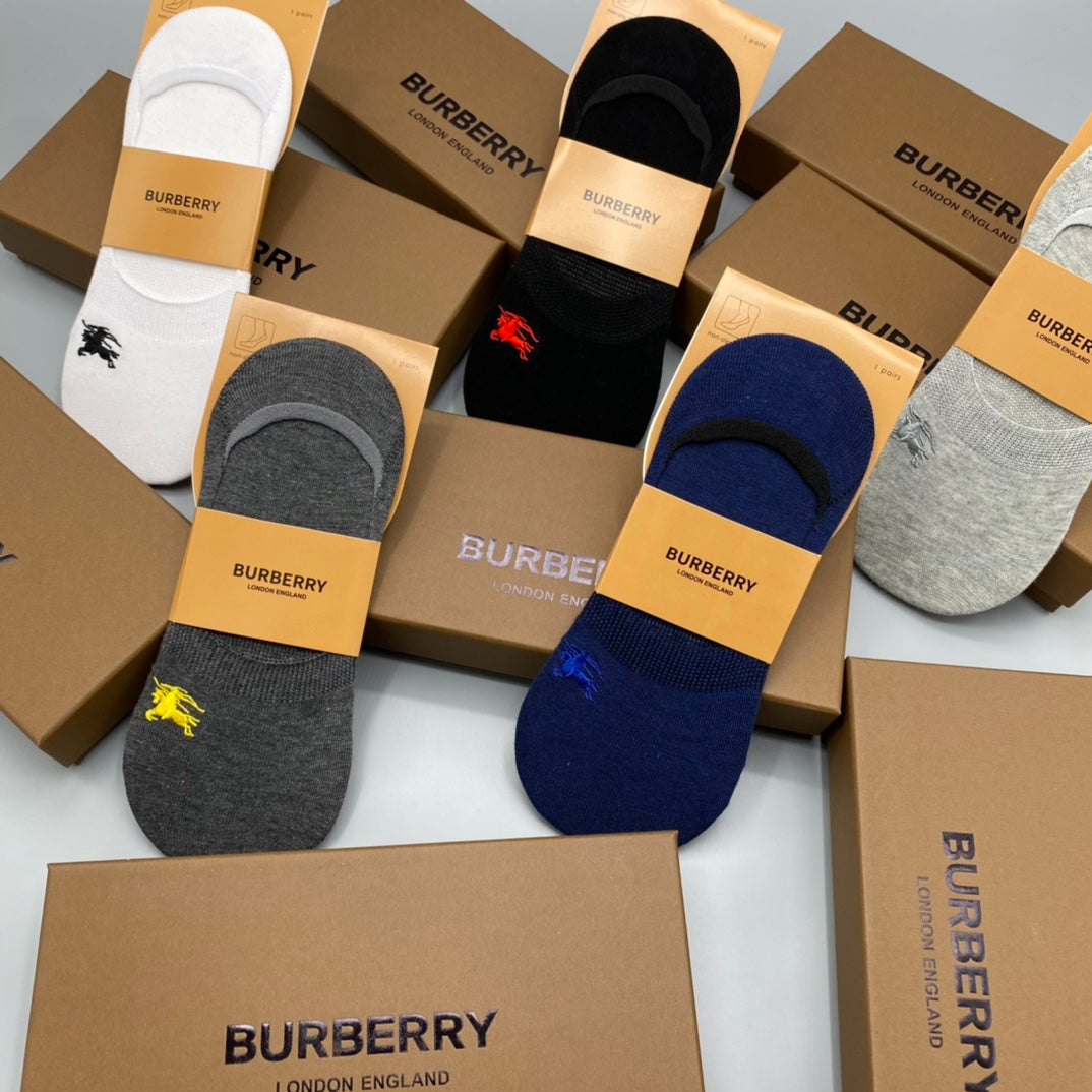 Burberry Neutral Packaged Small Coloured Motifs No-Show Socks, image 4
