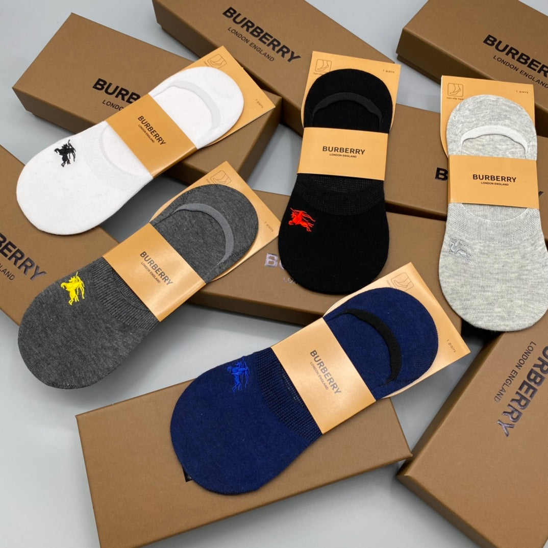 Burberry Neutral Packaged Small Coloured Motifs No-Show Socks, image 8