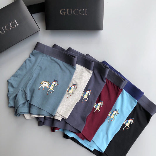 Gucci Blue Burgundy Grey Small Horse Boxer Briefs, image 1
