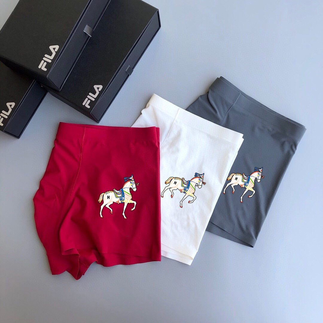 Versace Multicolour Gold Horse Folded Stack Boxer Briefs, image 2