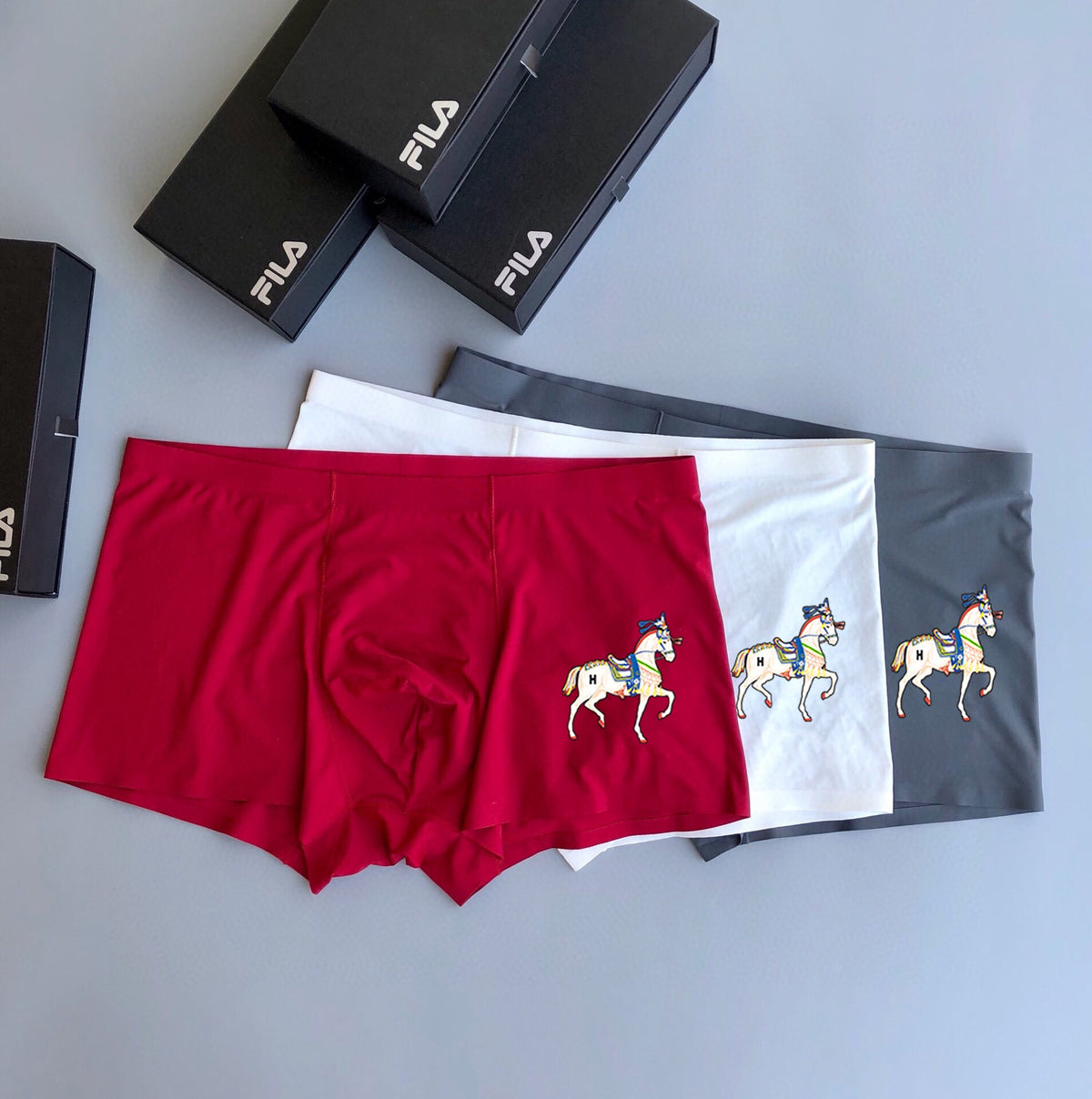 Versace Multicolour Gold Horse Folded Stack Boxer Briefs, image 3