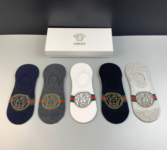 Versace Neutral Large Face Low Cut No-Show Socks, image 1