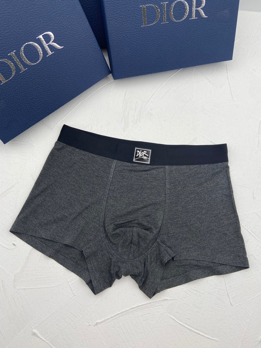 Dior Grey Small Square Waist Emblem Boxer Briefs, image 1