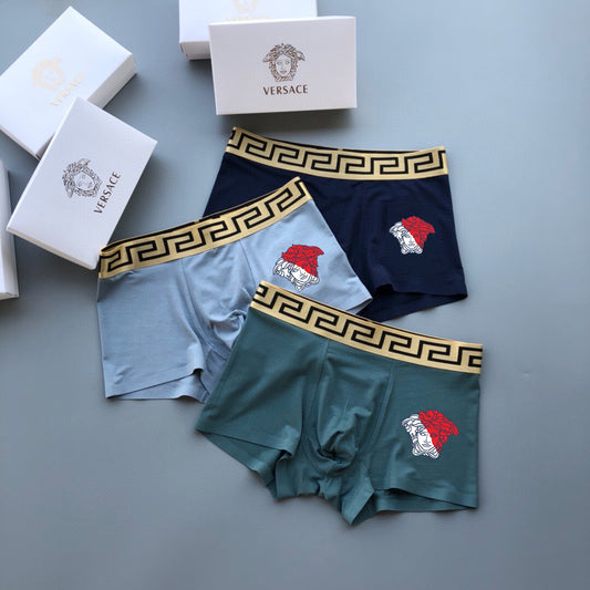 Versace Blue Teal Red Diamond Patch Boxer Briefs, image 1
