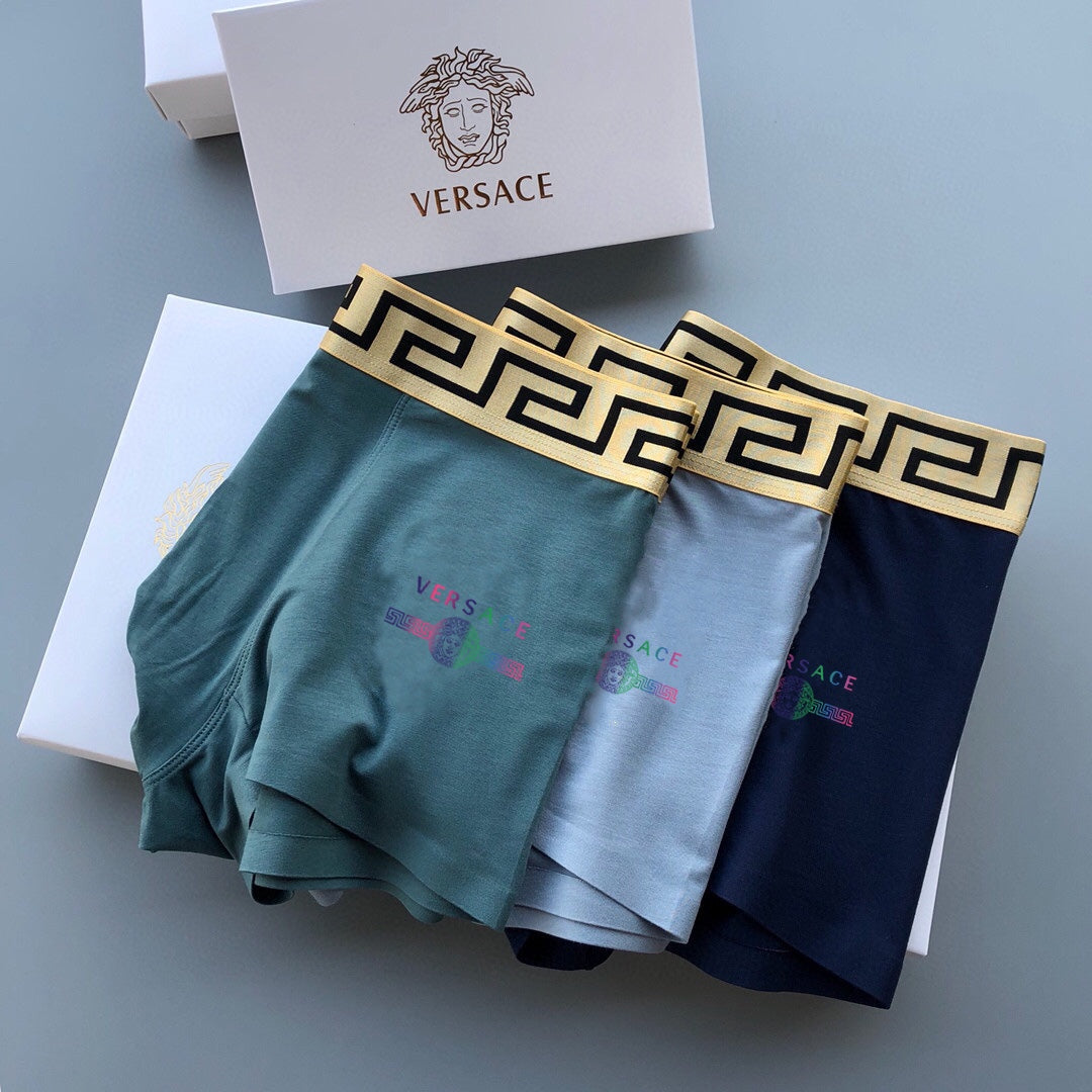 Versace Blue Teal Small Red Patch Boxer Briefs, image 4