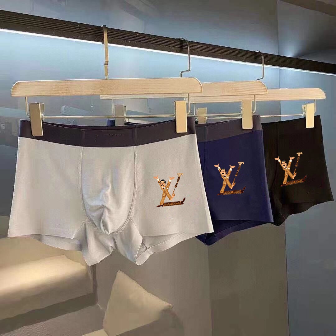 Louis Vuitton Cream Navy Black Gold Monogram Boxer Briefs, image 1