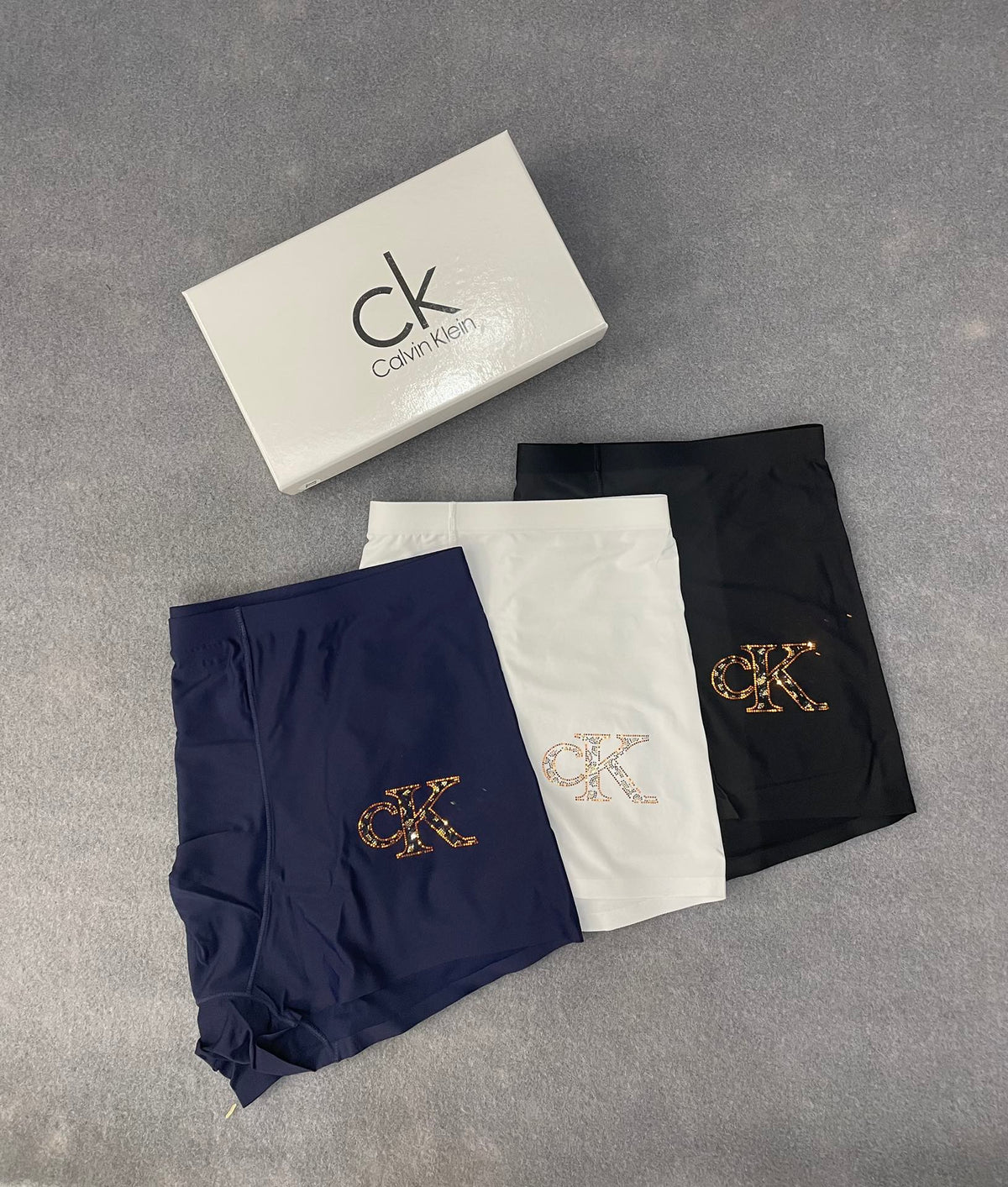 Calvin Klein Navy Gold Folded Monograms Boxer Briefs, image 6