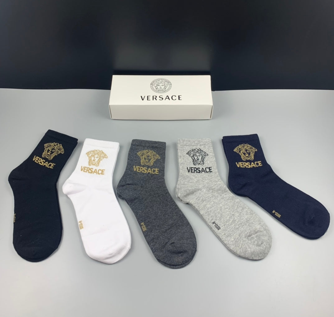 Versace Neutral Small Face Fine Cuffs Ankle Socks, image 1