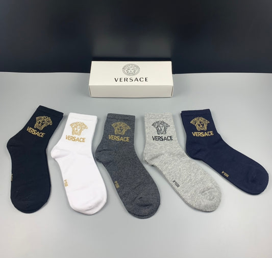 Versace Neutral Small Face Fine Cuffs Ankle Socks, image 1
