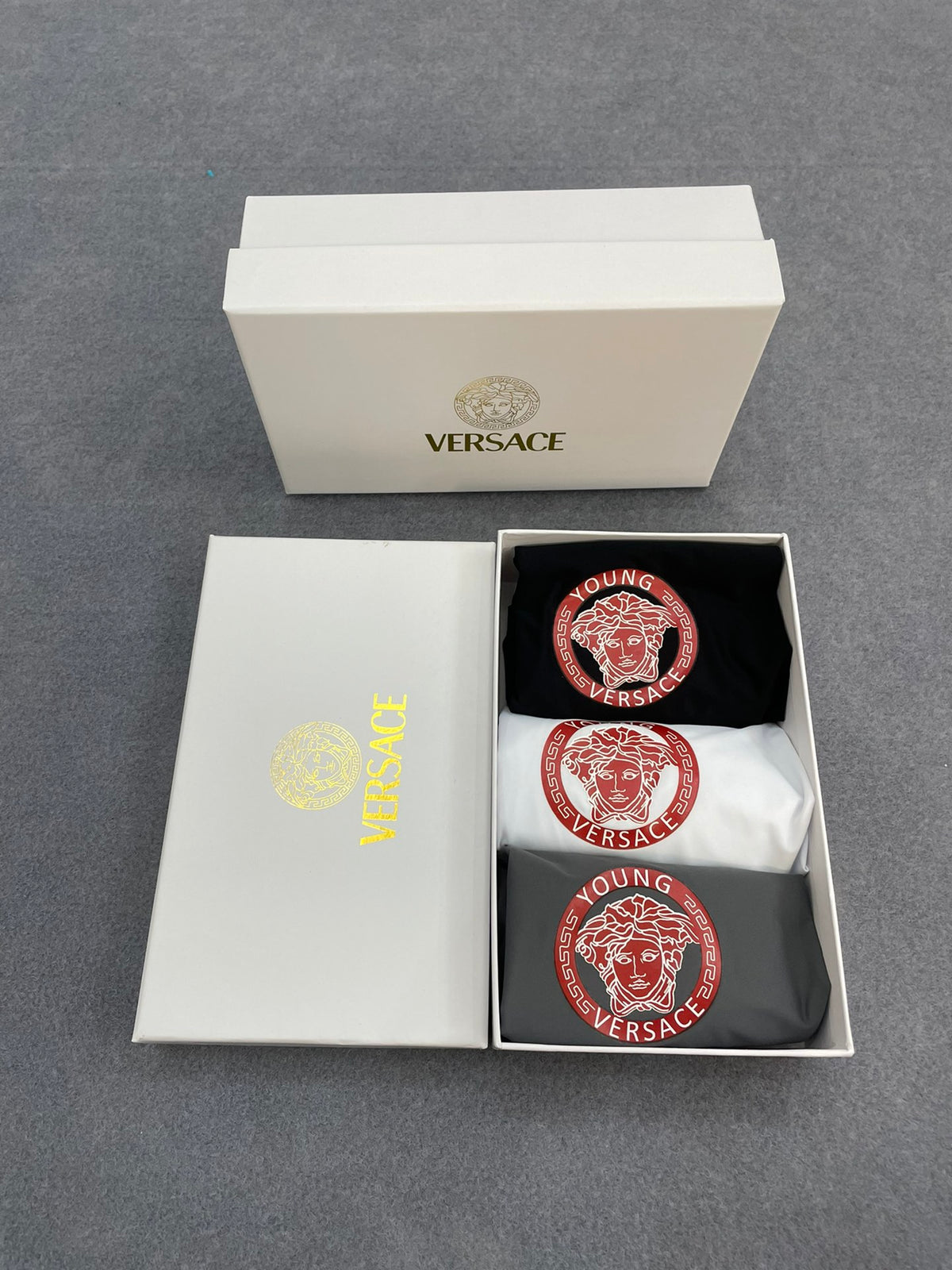 Versace Boxed Red White Black Face Motifs Boxer Briefs, image 8
