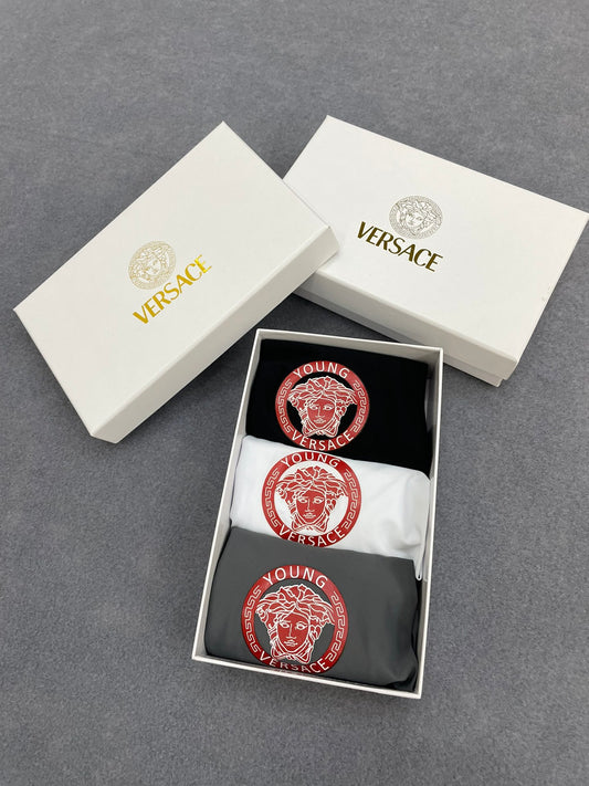 Versace Boxed Red White Black Face Motifs Boxer Briefs, image 1