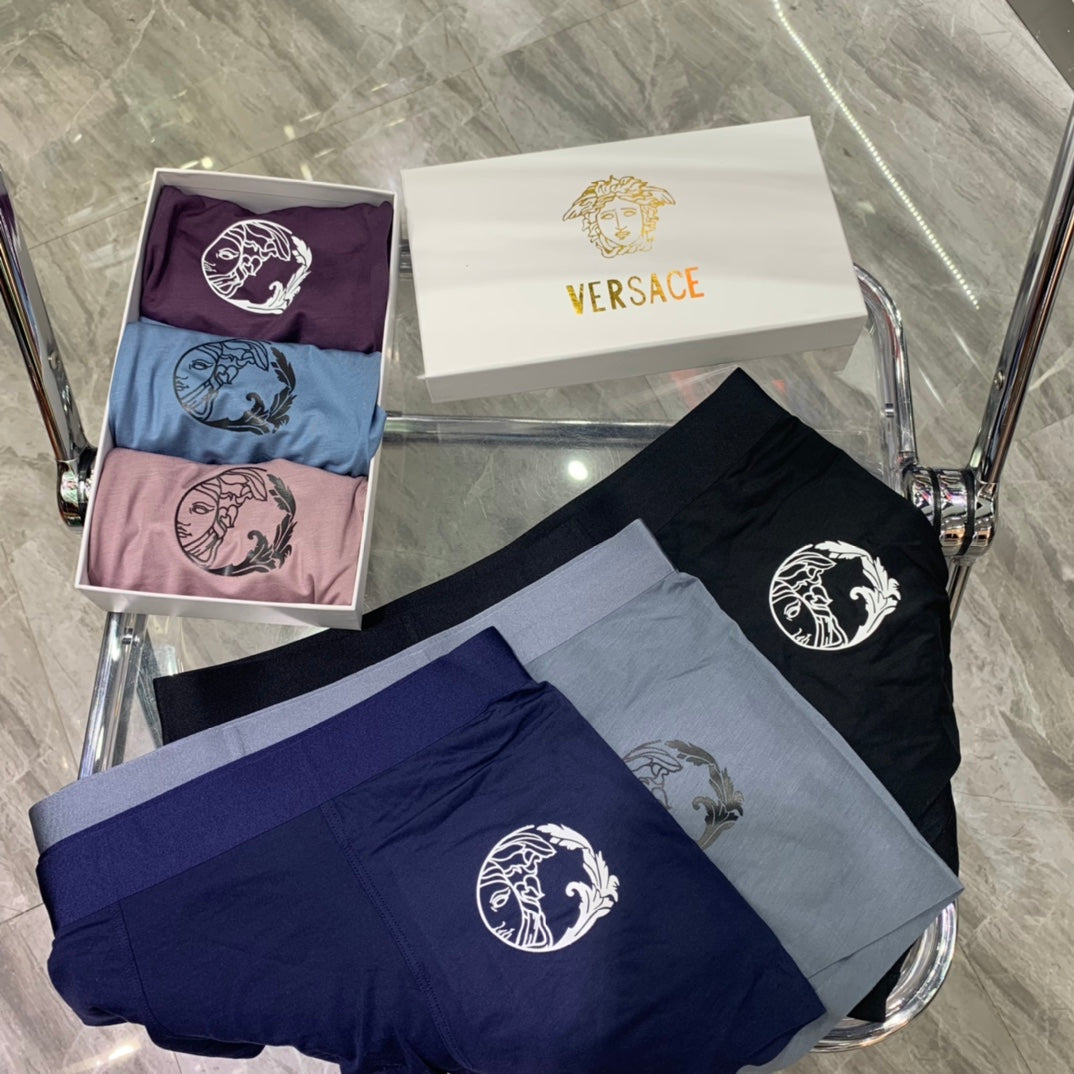 Versace Grey Small Round Dark Face Boxer Briefs, image 7