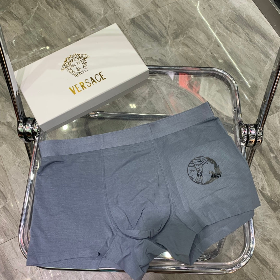 Versace Grey Small Round Dark Face Boxer Briefs, image 1