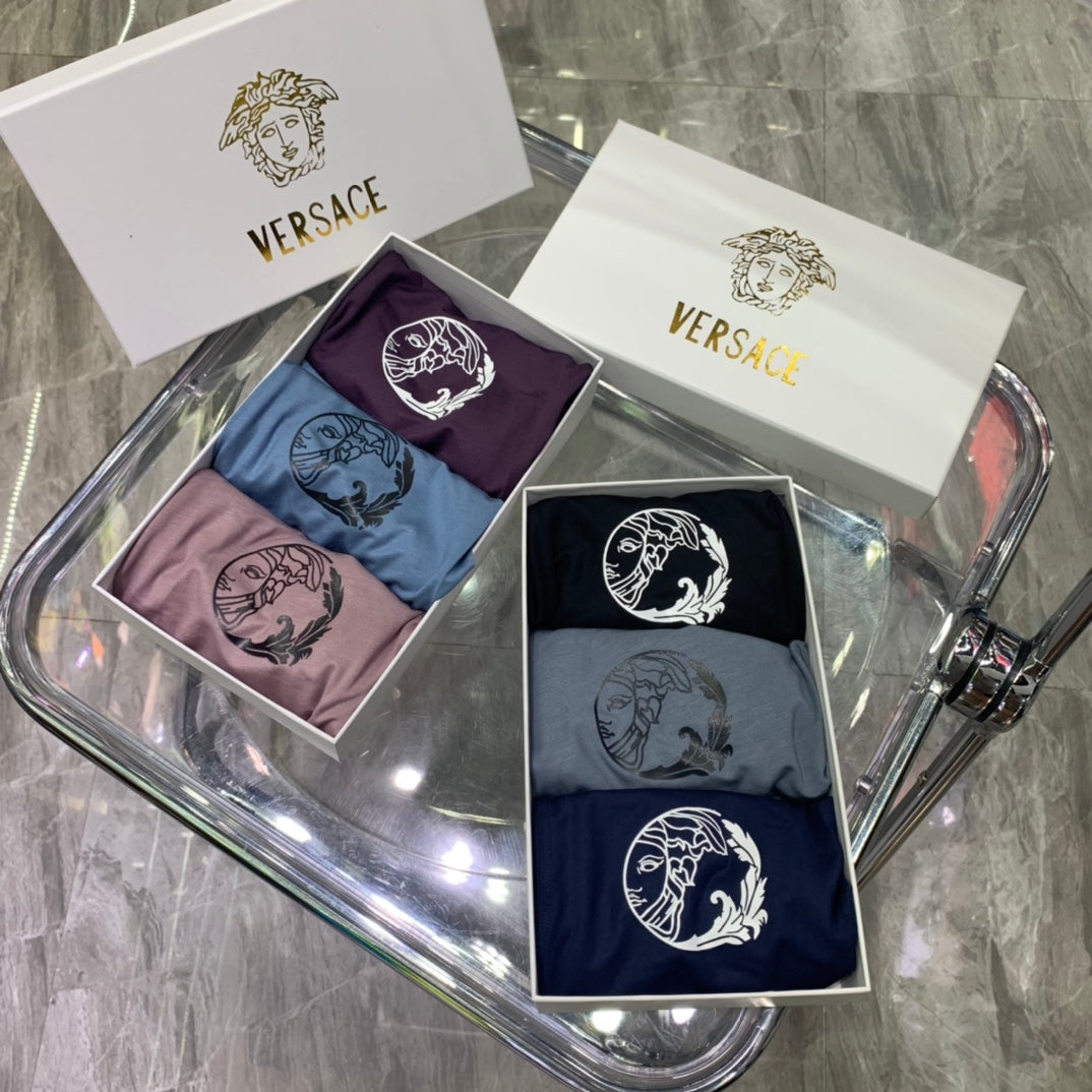 Versace Grey Small Round Dark Face Boxer Briefs, image 8