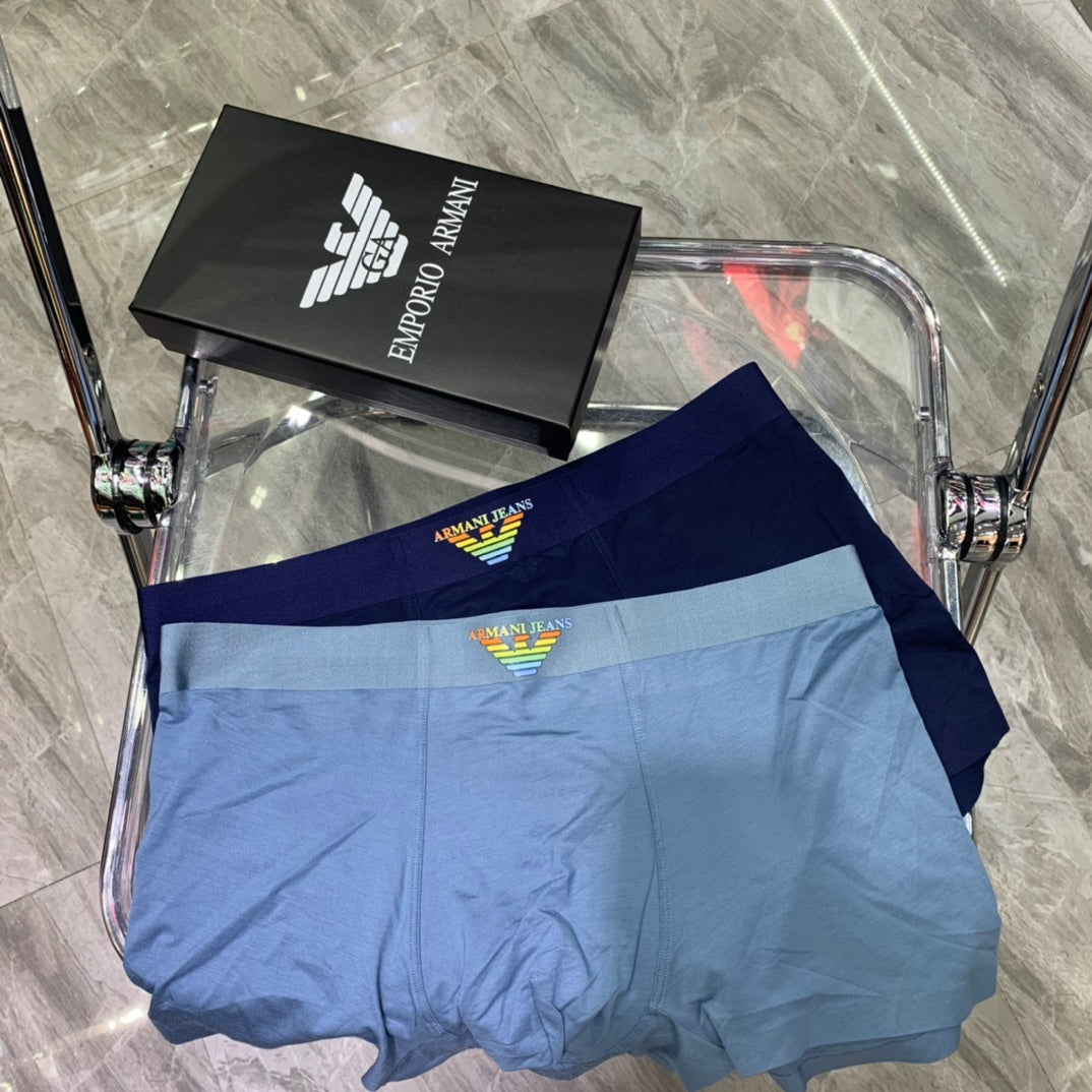 Emporio Armani Blue Plain Wing Waistband Boxer Briefs, image 5